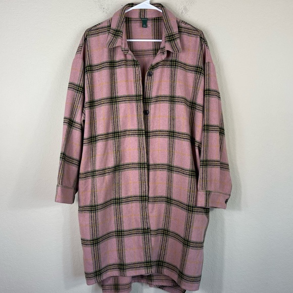 Wild Fable Plaid Long Flannel Shacket Shirt Size XXL - Picture 5 of 10